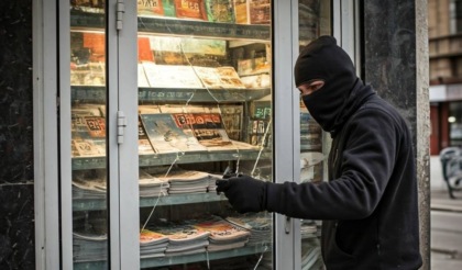 Ladro maldestro tenta il furto in edicola ma si ferisce e fugge senza bottino