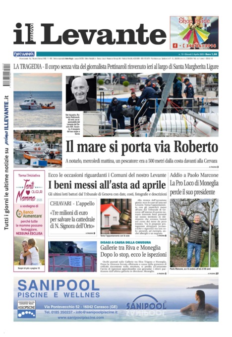 Il Nuovo Levante da oggi in edicola