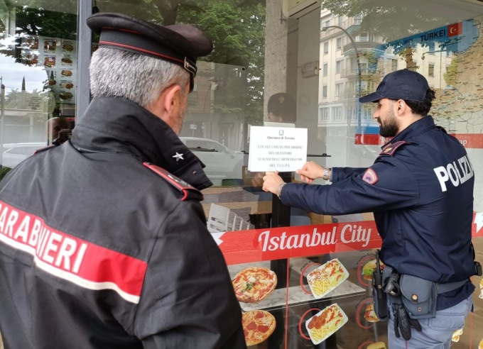 Il Questore sospende la licenza al “Turkish Istanbul kebap” di via Roma