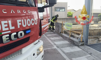 Incendio in discarica, intervengono i pompieri
