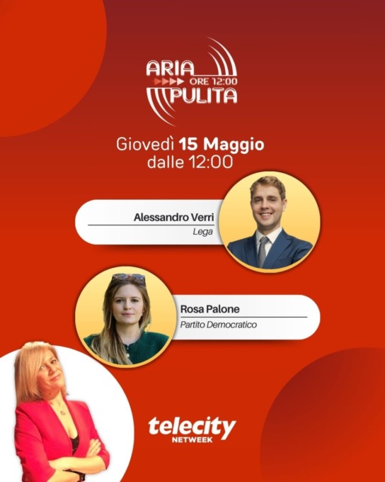Oggi ad Aria Pulita, ore 12: Verri (Lega), Palone (PD)