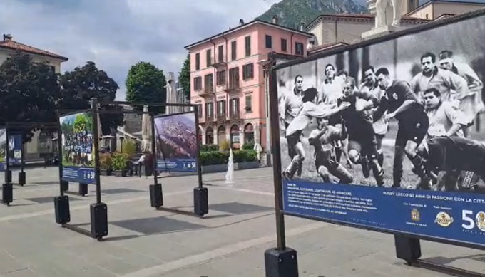 Rugby Lecco festeggia 50 anni di storia: mostra fotografica e aperitivo celebrativo in piazza Cermenati