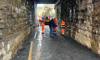 Sottopasso di via Rosselli a Rapallo chiuso per lavori di asfaltature