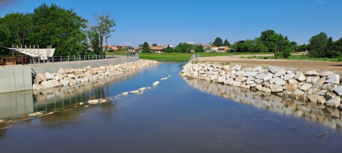 Taglio del nastro per le vasche di laminazione sul fiume Olona