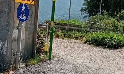 Deviazione per la pista ciclabile del Bione a Lecco inaccessibile alle carrozzine