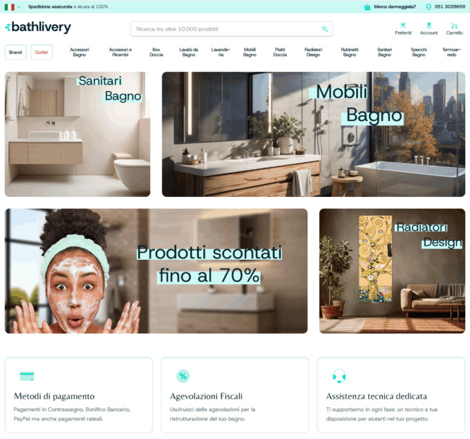 Bathlivery: un’eccellenza con oltre 30 anni di esperienza specializzata nel settore dell’arredo bagno online
