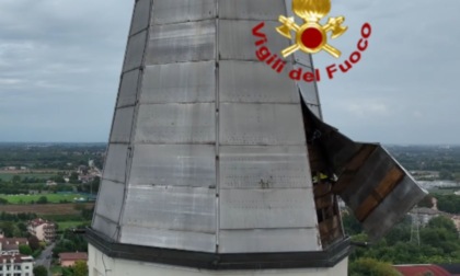 Il maltempo danneggia la cuspide del campanile della chiesa di San Martino a Vigodarzere
