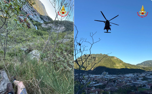 Valmadrera: pompiere ferito durante i soccorsi a due escursionisti