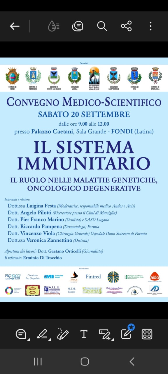“Il sistema immunitario”, sabato il convegno a Palazzo Caetani