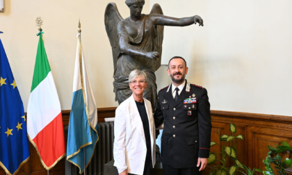 Palazzo Loggia: la sindaca Castelletti saluta il comandante provinciale dei Carabinieri Fragalà