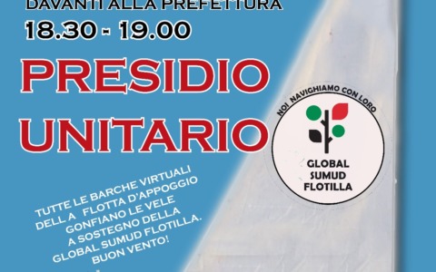 Presidio unitario a Sondrio: “Noi navighiamo con Loro!” a sostegno della Global Sumud Flottilla