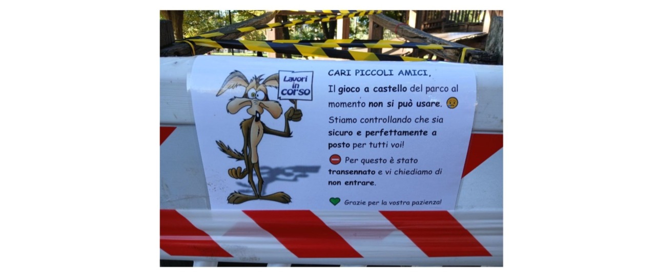 Chiuso il gioco a castello del Parco Spech per motivi di sicurezza