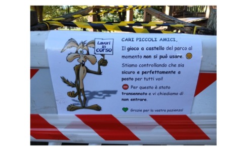 Chiuso il gioco a castello del Parco Spech per motivi di sicurezza