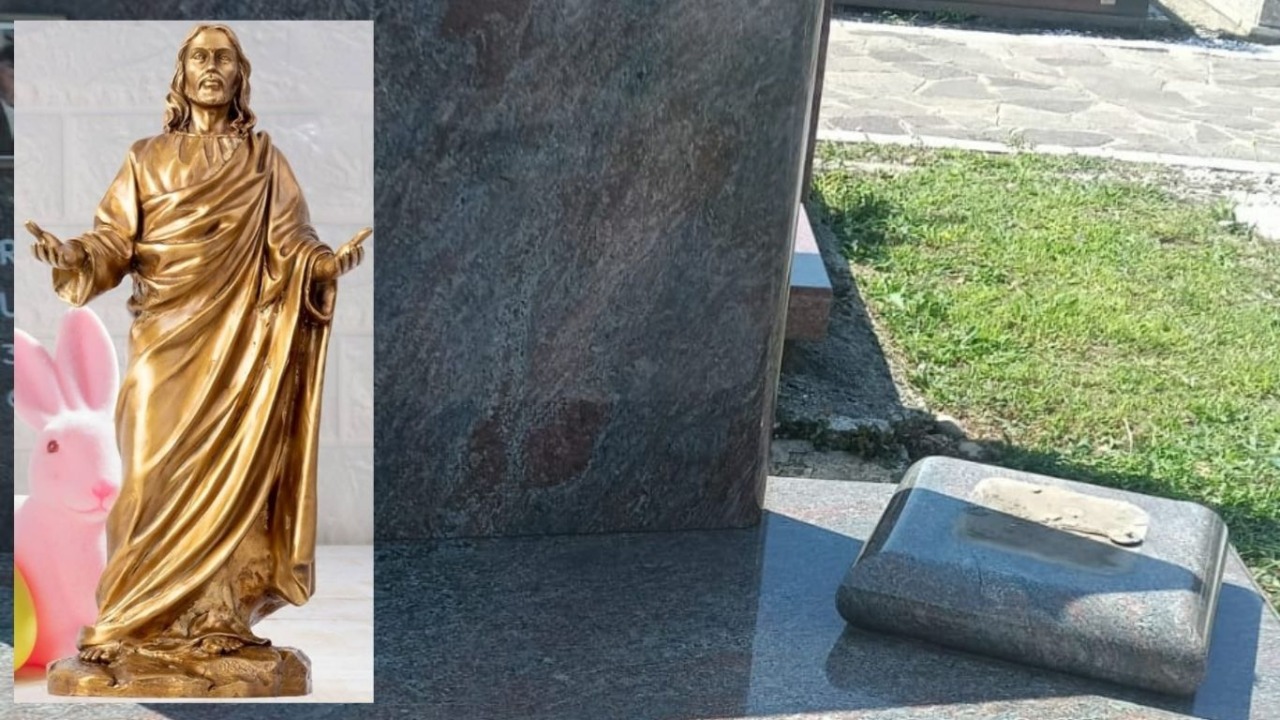 Furto sacrilego: statua di Cristo da 60 chilogrammi rubata da una tomba
