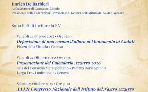 Genova ospita per la prima volta il XXXII Congresso Nazionale dell’Istituto del Nastro Azzurro fra Combattenti Decorati al Valor Militare