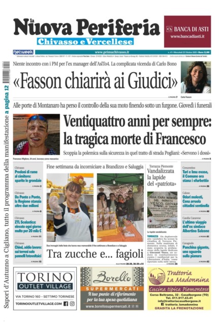 La Nuova Periferia è in edicola da oggi, mercoledì  22 ottobre