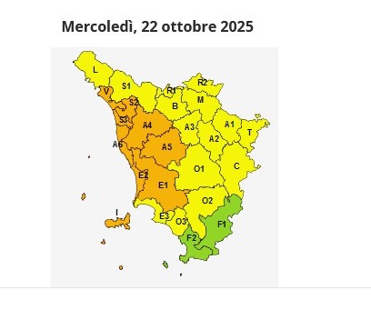Maltempo, in Toscana allerta arancione per temporali forti