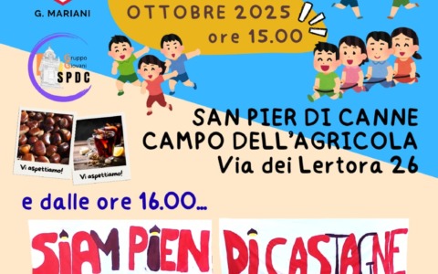 Sabato 25 ottobre pomeriggio di giochi, castagne e solidarietà a San Pier di Canne