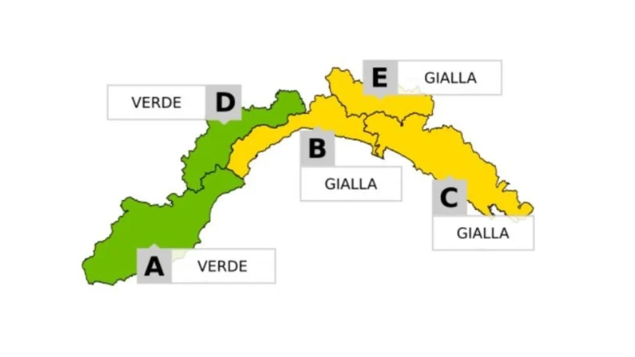 Arpal, allerta gialla prolungata per temporali e piogge diffuse