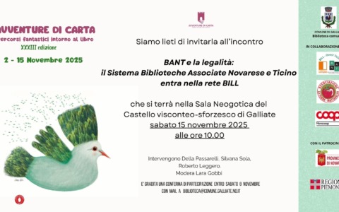 “BANT e la legalità”: il Sistema Bibliotecario del Novarese e Ticino entra nella rete BILL