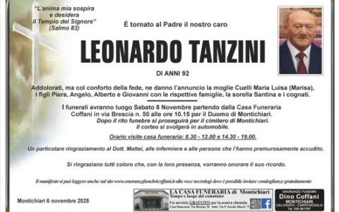 E’ morto Leonardo Tanzini