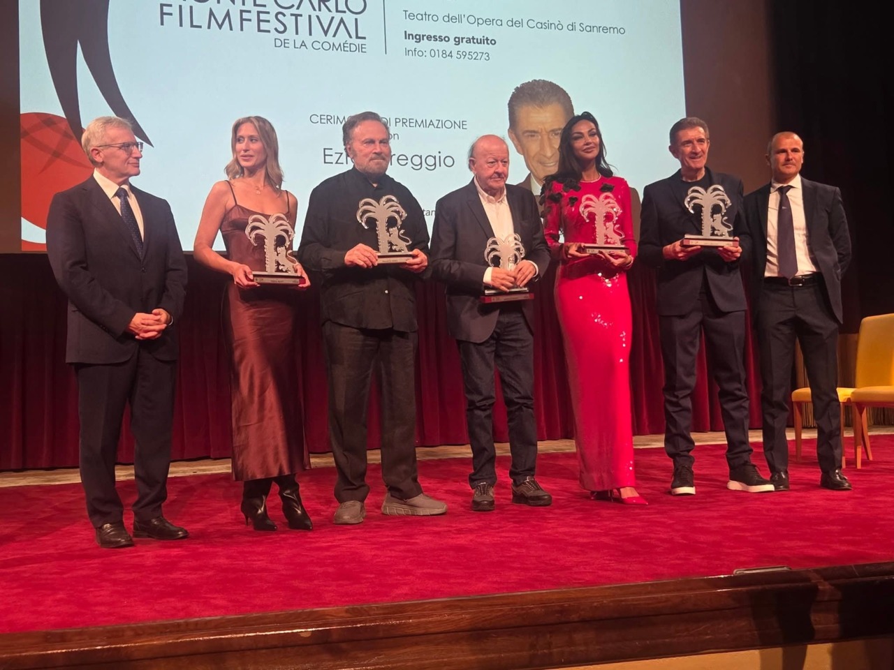 Ezio Greggio, Massimo Boldi e Franco Nero premiati al Casinò di Sanremo