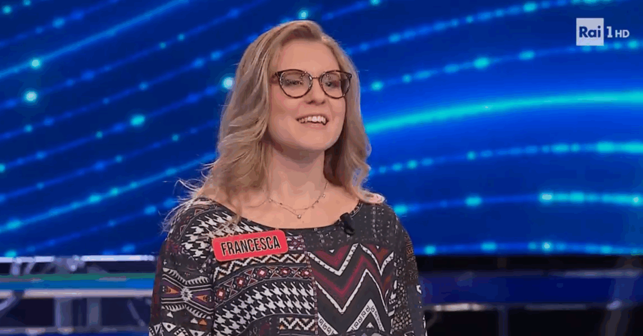 Francesca da Verona protagonista a L’Eredità: all’esordio esce al Triello, ma il suo percorso continua