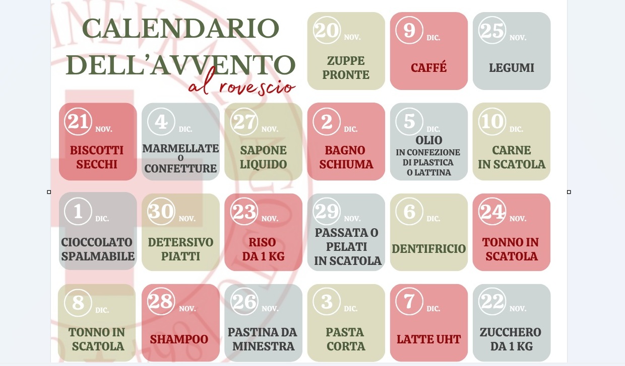 Il Calendario dell’Avvento al Rovescio della Croce Rossa Italiana – Comitato di Biella