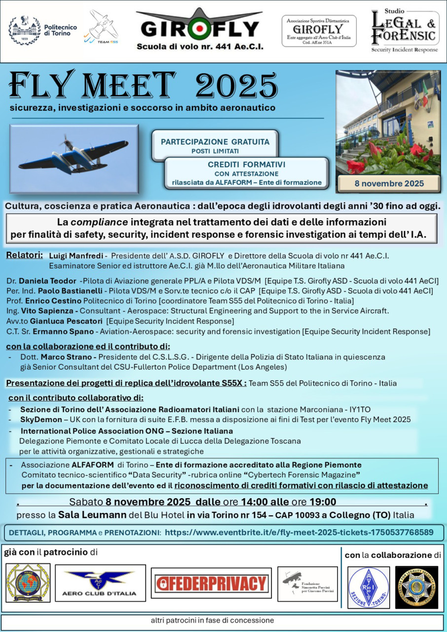 La scuola di volo GiroFly organizza per sabato 8 novembre a Collegno la seconda sessione di Fly Meet