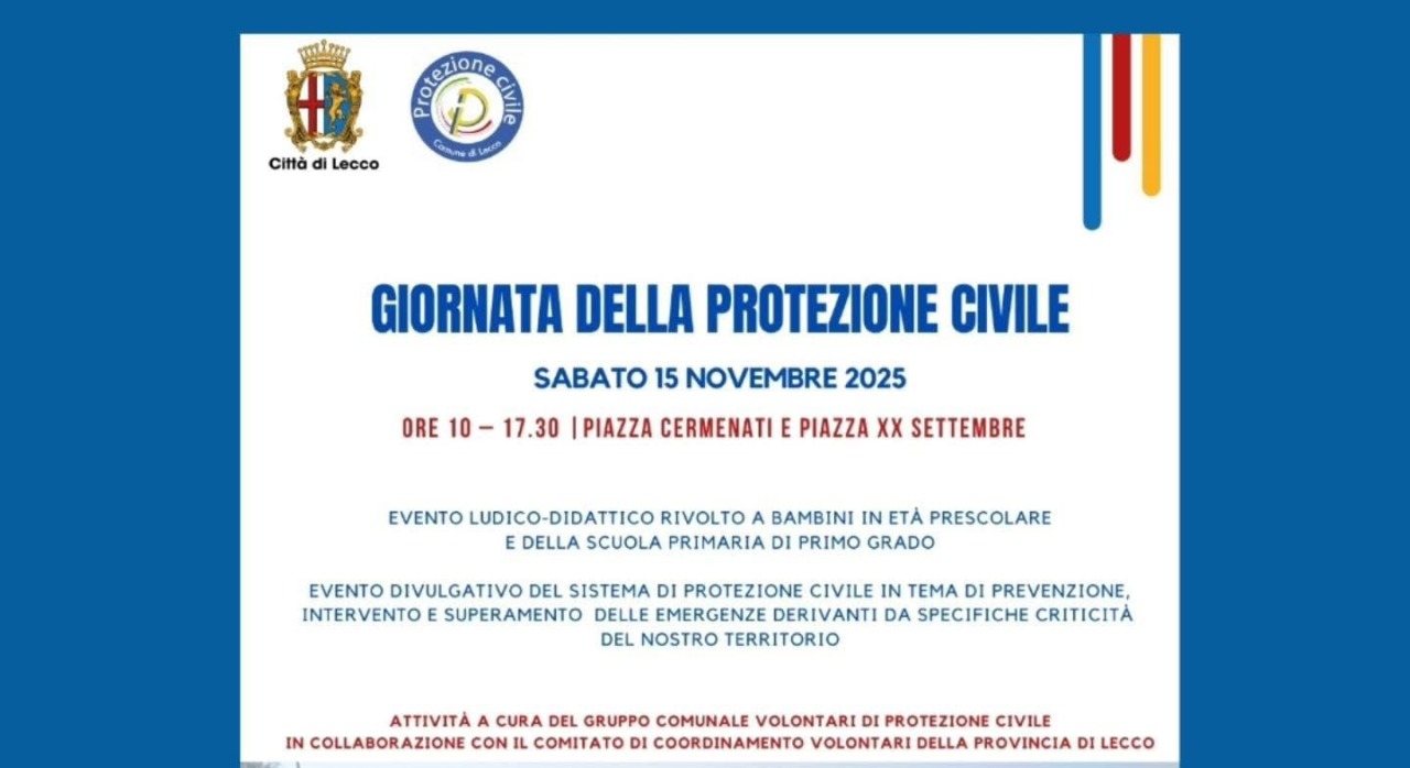 Lecco, sabato 15 novembre la Giornata della Protezione civile