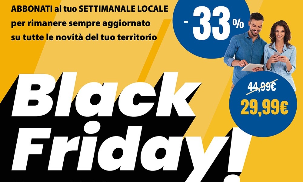 Promo Black Friday: abbonamento digitale al Corriere di Novara con il 33% di sconto