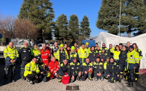 Suisio: simulazione di un evento sismico, esercitazione della Protezione civile