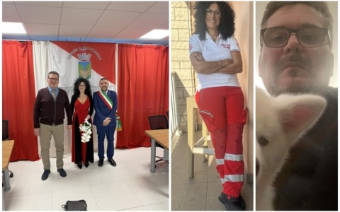 Fiori d’arancio per la volontaria Croce Rossa Barbara Lombardo e il suo Claudio Nervo