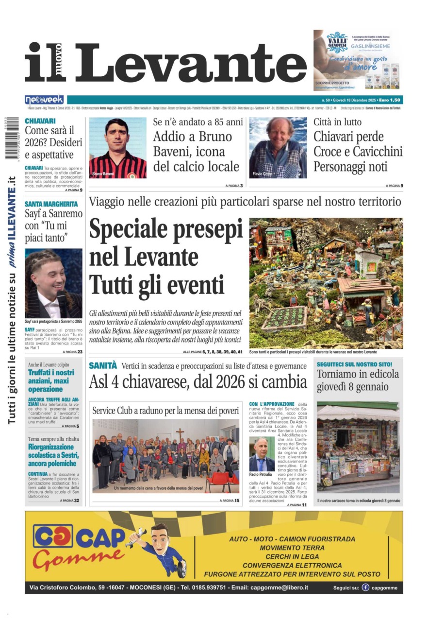Il Nuovo Levante da oggi in edicola