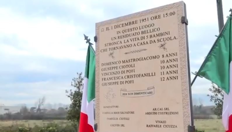 Inaugurato il monumento dedicato alla tragedia di Callami
