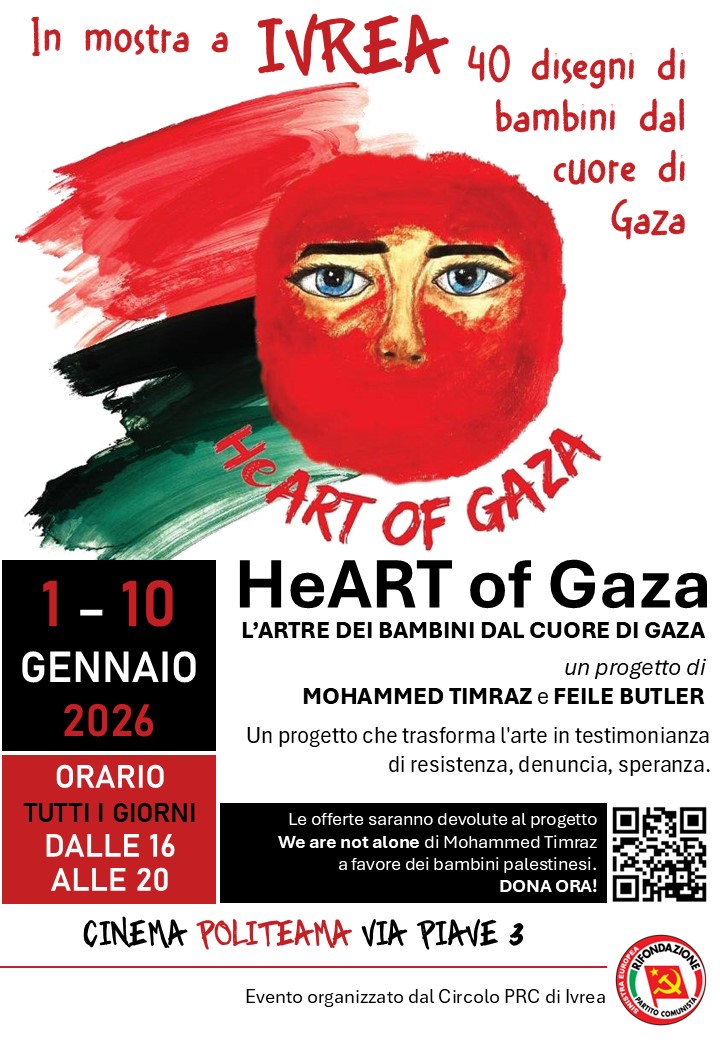 Ivrea ospita “HeART of Gaza”: i disegni dei bambini di Gaza in mostra al Cinema Politeama