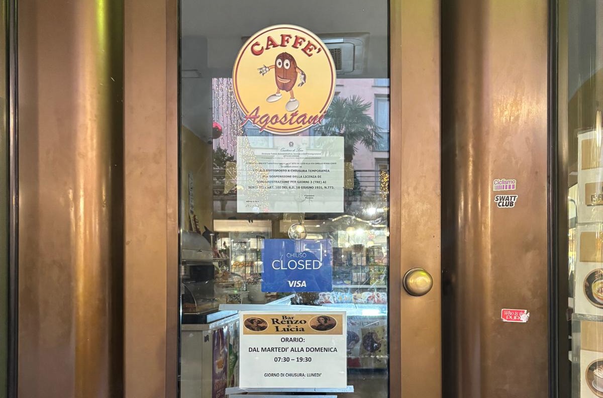 Lecco, ancora chiuso per 3 giorni il bar Renzo e Lucia. Licenza sospesa dalla Questura