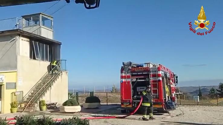 San Severino. Incendio nella palazzina uffici del crossodromo
