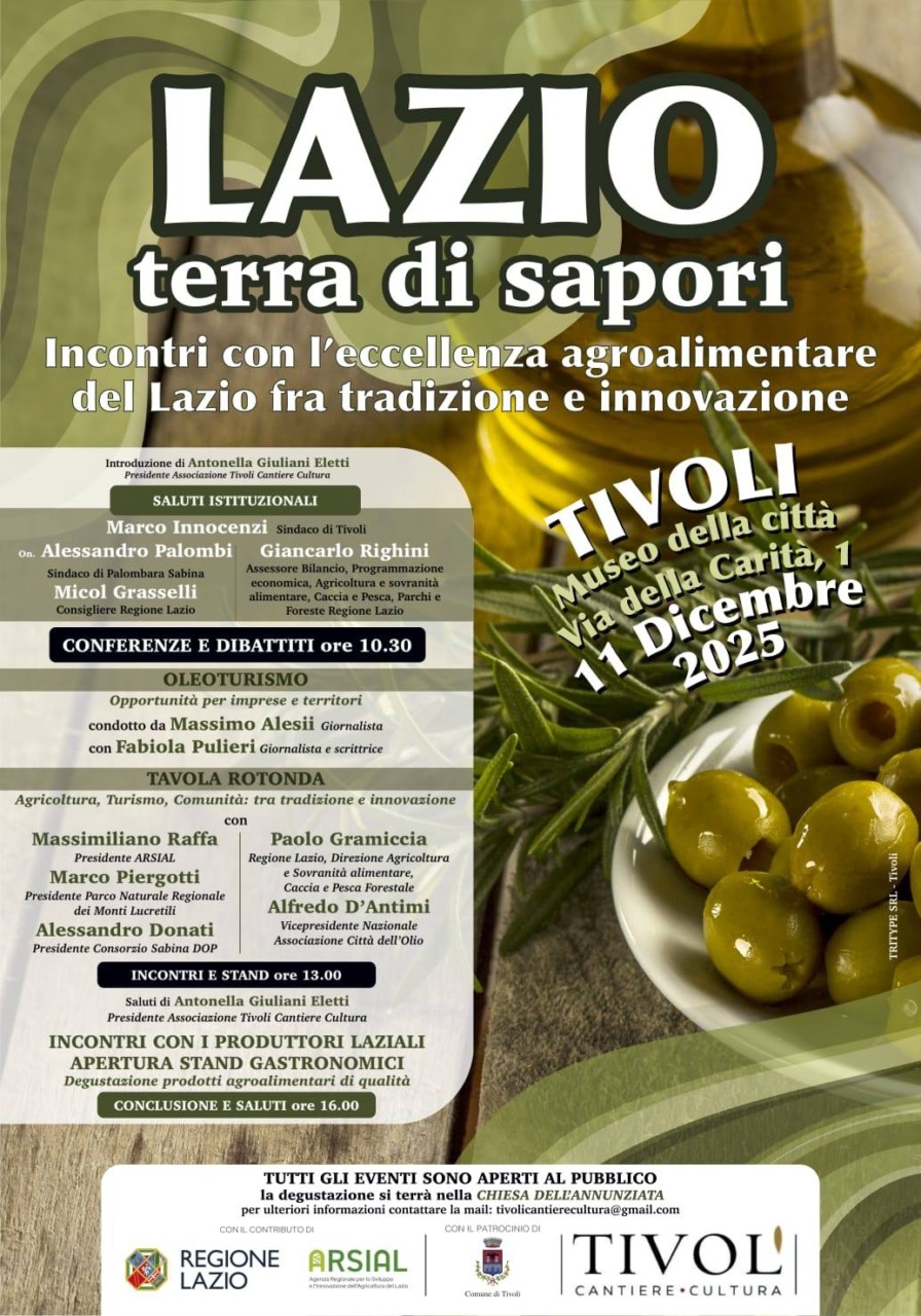 Una giornata dedicata all’oleoturismo e ai sapori del Lazio