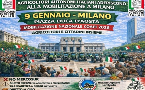 Anche gli Agricoltori Autonomi alla mobilitazione a Milano contro l’accordo Mercosur