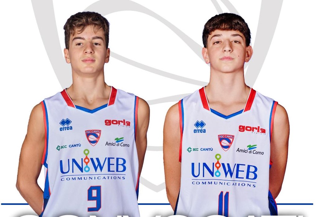 I due cestisti 2012 di Cantù Galimberti e Santonastasi, convocati con la Lombardia per il Torneo Fabbri