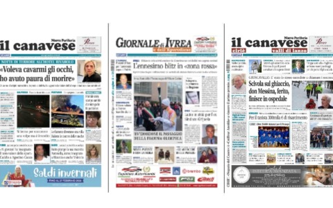 Il Canavese e Il Giornale di Ivrea (del 14 gennaio) in edicola. Ecco le prime pagine