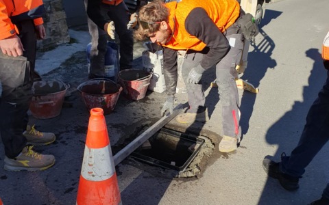Lavori di segnaletica e messa in sicurezza effettuati dalla squadra di Pronto Intervento
