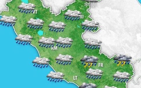 Maltempo, allerta gialla nelle province di Latina e Frosinone nelle prossime 24-36 ore