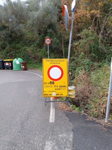 Moneglia, lunedì prossimo chiude anche la strada provinciale 68 del Facciù