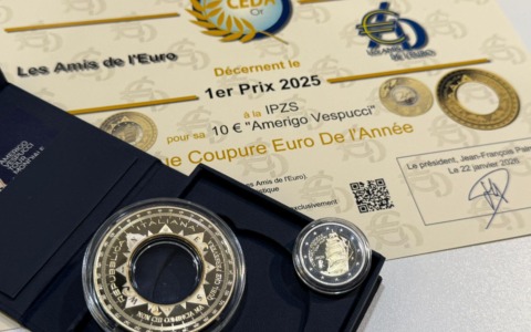 Numismatica, IPZS vince il premio europeo CEDA Michel Prieur per la moneta dell’anno 2025
