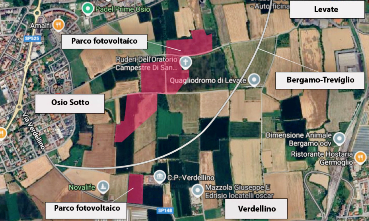 Parco agrivoltaico nella piana di Saore, il Tar ha sbloccato il maxi impianto a Osio Sotto