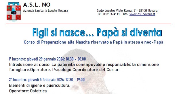 Prima edizione 2026 del corso “Figli si nasce… Papà si diventa” con Asl No