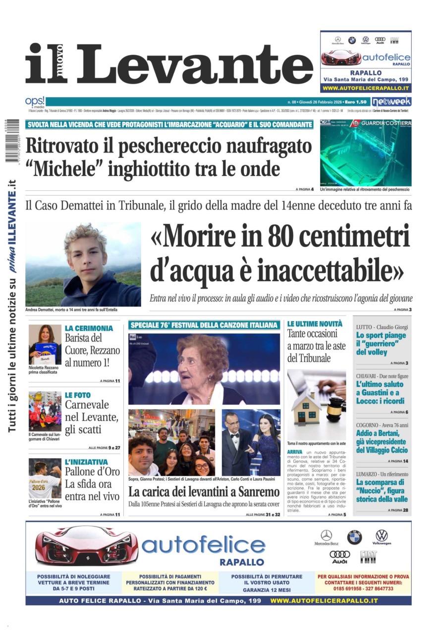 Il Nuovo Levante da oggi in edicola