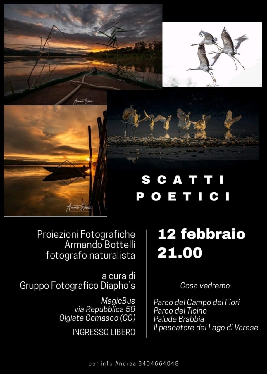 Serata speciale con gli “Scatti poetici” di Armando Bottelli